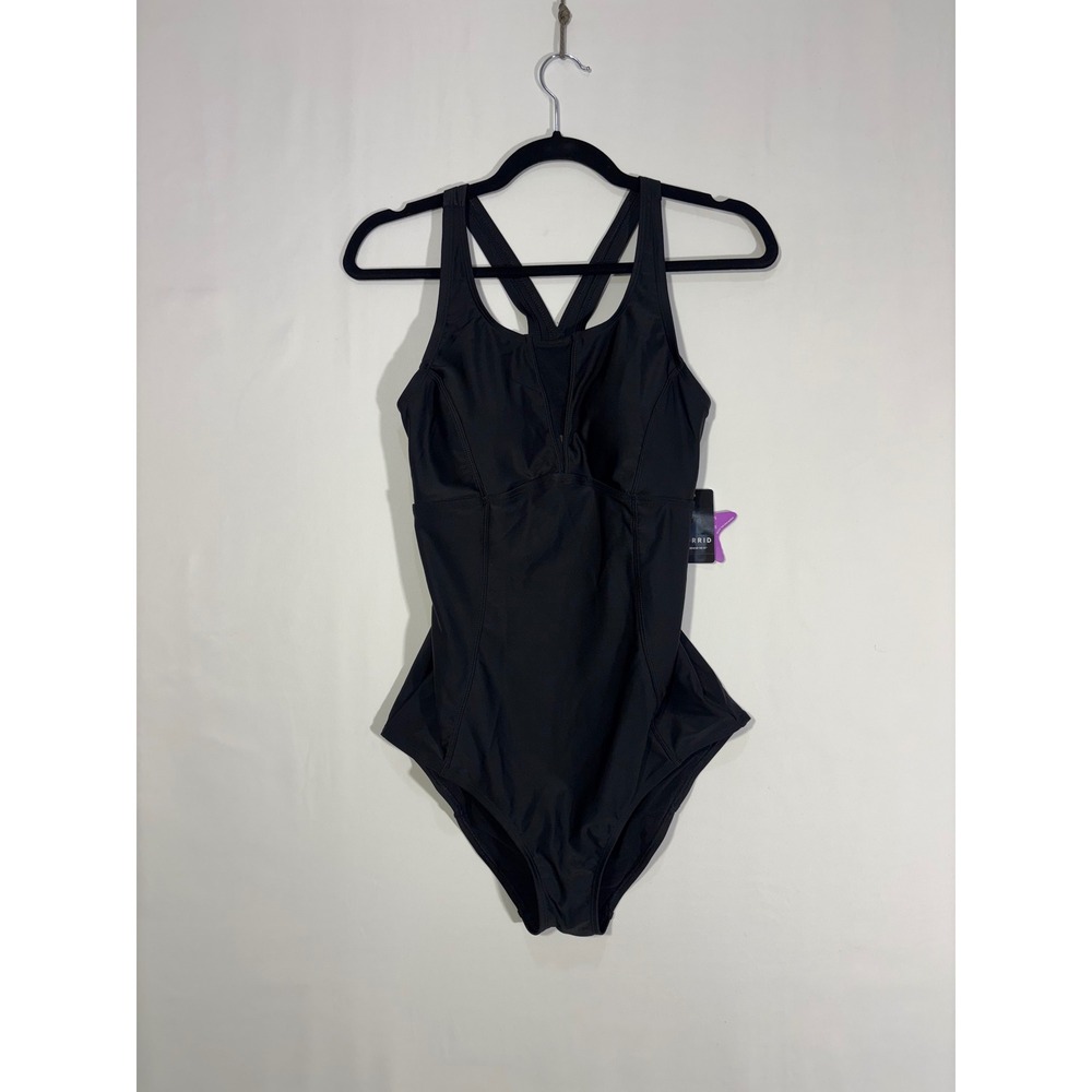 torrid Black One-Piece Swimsuit with Crossback Straps